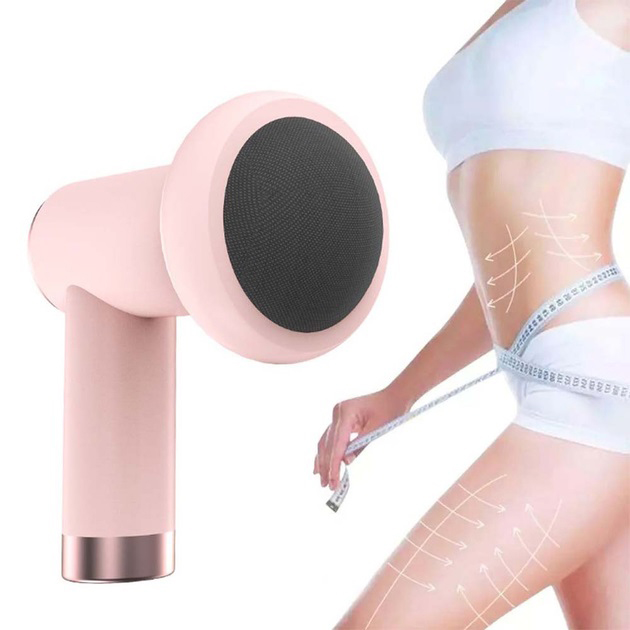 Масажер антицелюлітний для тіла рук та ніг 4 насадки 6 швидкостей Deep Rolling Massager. Колір: рожевий - Зображення 5