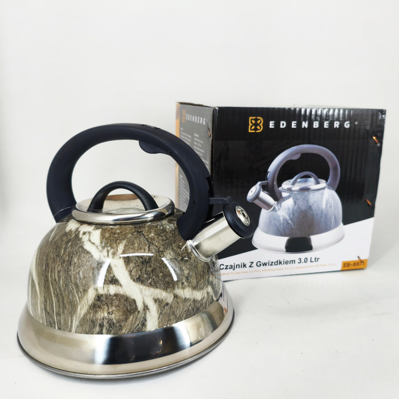 Чайник Edenberg EB-8871 із нержавіючої сталі зі свистком 3л Gray - Зображення 6