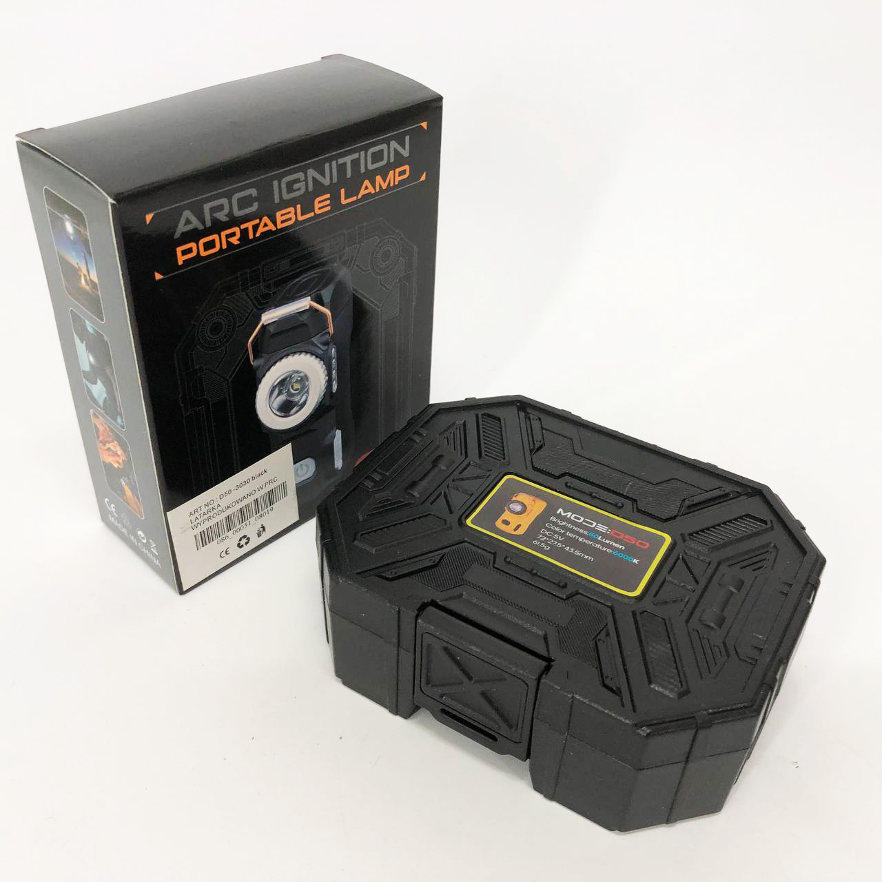 Багатофункціональний армійський ліхтар D50-SMD - індикація заряду, запальничка. Колір: чорний - Зображення 4
