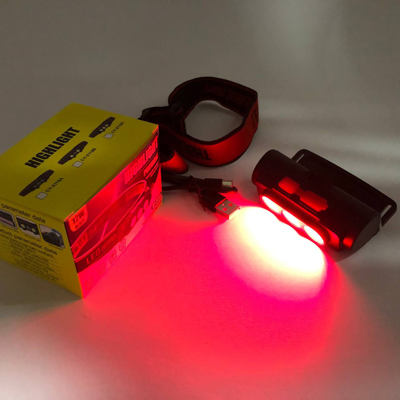 Ліхтар налобний акумуляторний PLD-2119C, Ліхтарик військовий світлодіодний налобний ліхтарик - Зображення 3