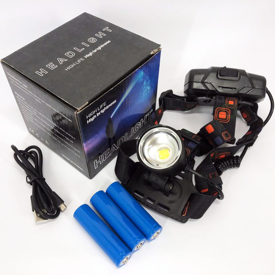 Ліхтар налобний X-Balong XQ-219-HP50 акумуляторний LED zoom з функцією Power Bank 3 режими роботи - Зображення 4