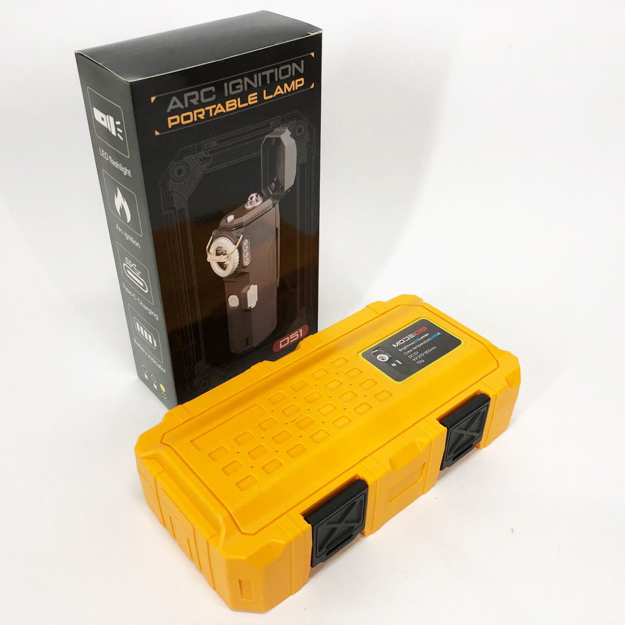 Ліхтарик-запальничка армійська MULTIFUNCTIONAL D51-COB електроімпульсна акумуляторна. Колір: жовтий - Зображення 4