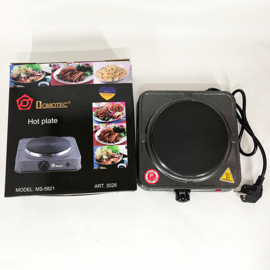 Електроплита настільна DOMOTEC MS-5821 (дискова на 1 конфорку/1Д), маленька переносна електроплита - Зображення 5