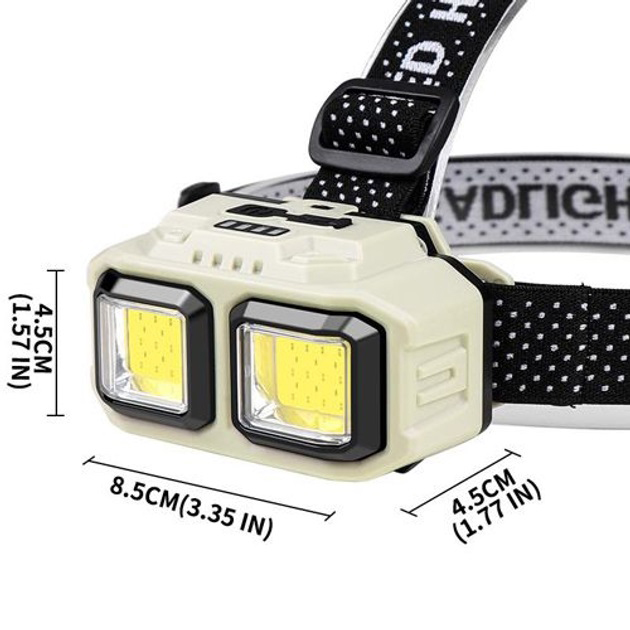 Ліхтар налобний акумуляторний Bailong HX-816 2COB(white+red) вологозахист, Ліхтар на голову для бігу - Зображення 6
