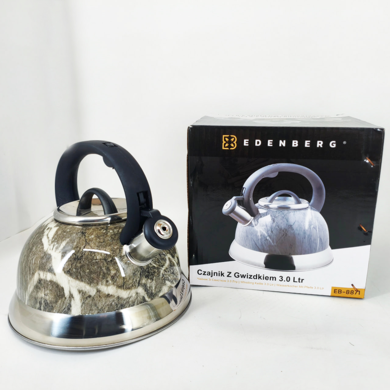 Чайник Edenberg EB-8871 із нержавіючої сталі зі свистком 3л Gray - Зображення 5