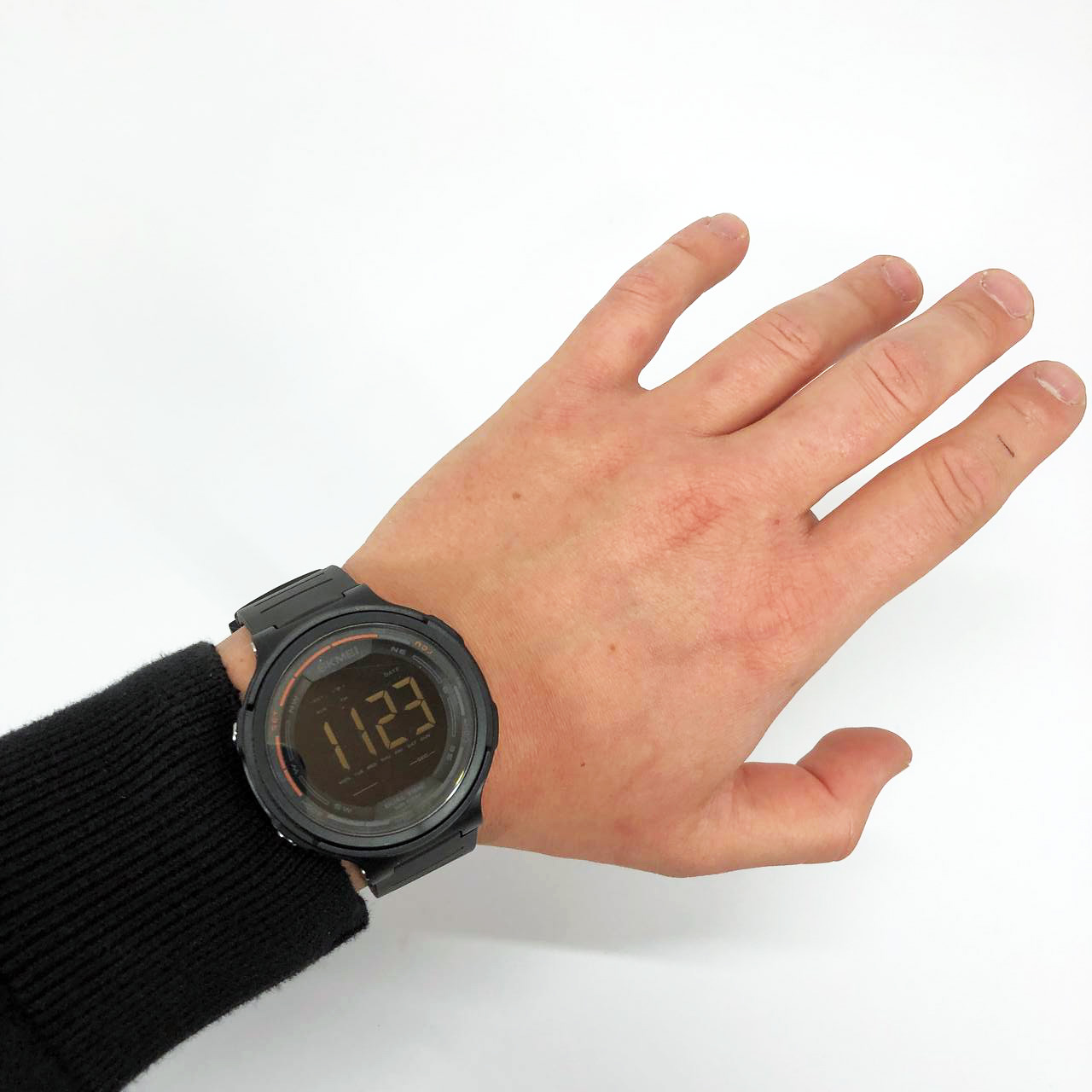 Годинники наручні чоловічі SKMEI 1841BK BLACK, для військовослужбовців, тактичні протиударні. Колір: чорний - Зображення 6