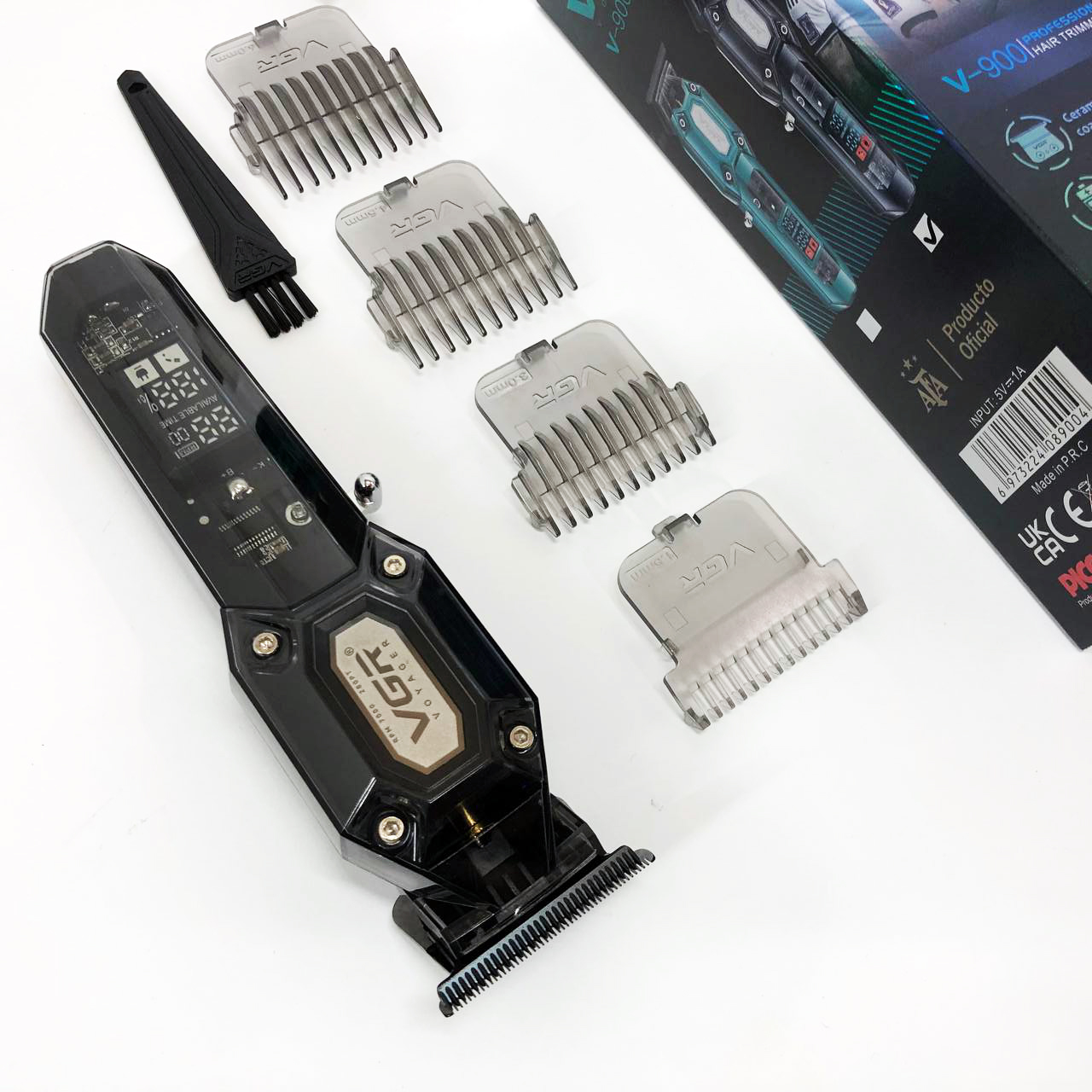 Акумуляторна машинка для стрижки VGR V-900 з дисплеєм бездротова для стрижки волосся. Колір: чорний - Зображення 3