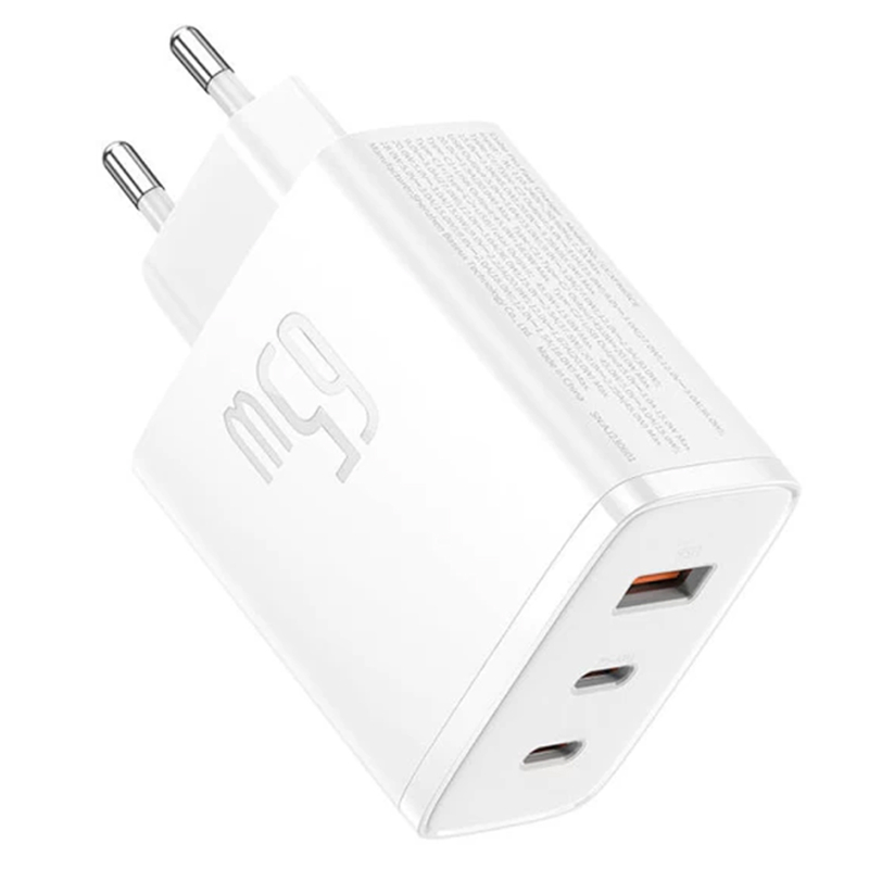 Мережевий зарядний пристрій Baseus Cube Pro Fast Charger PD65W (1USB-A/2C) (P10111404)