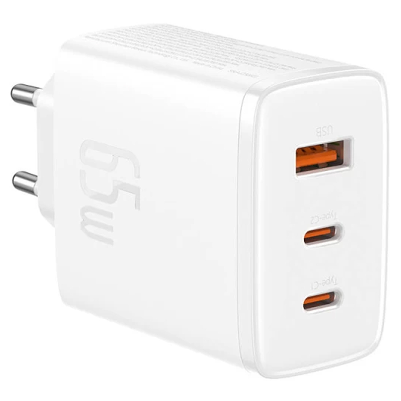 Мережевий зарядний пристрій Baseus Cube Pro Fast Charger PD65W (1USB-A/2C) (P10111404) - Зображення 2