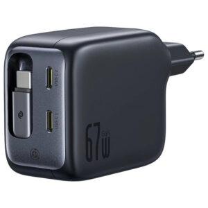 Мережевий зарядний пристрій Baseus EnerCore CJ11 PD67W with retractable cable (3USB-C) (E0121E)