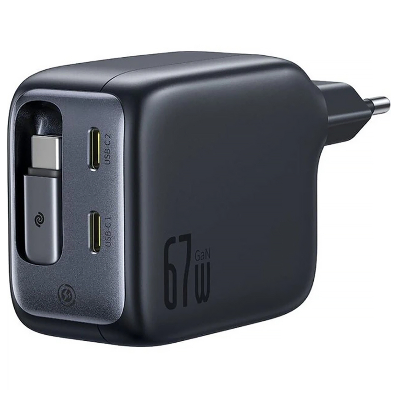 Мережевий зарядний пристрій Baseus EnerCore CJ11 PD67W with retractable cable (3USB-C) (E0121E)