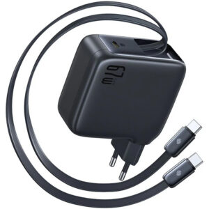 Мережевий зарядний пристрій Baseus EnerCore CJ21 PD67W with retractable cables (3USB-C) (E0121D)