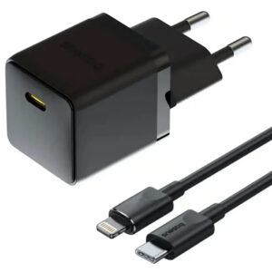 Мережевий зарядний пристрій Baseus Palm Fast Charger 20W (1USB-C) + кабель Type-C to Lightning (E01164)