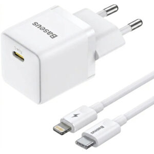 Мережевий зарядний пристрій Baseus Palm Fast Charger 20W (1USB-C) + кабель Type-C to Lightning (E01164)