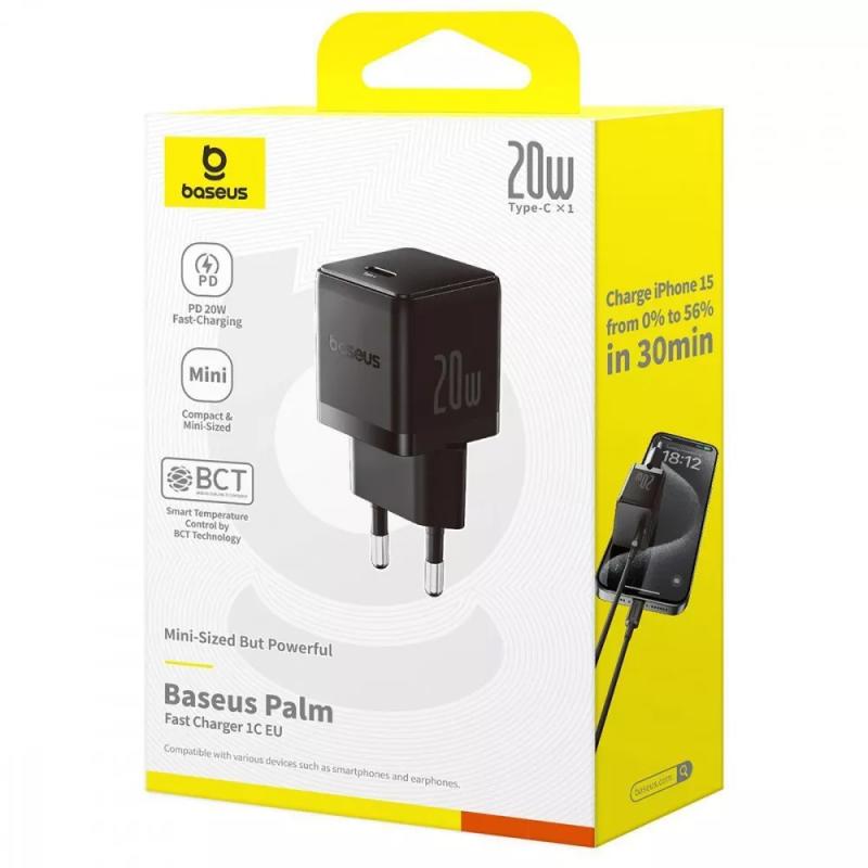 Мережевий зарядний пристрій Baseus Palm Fast Charger 20W (1USB-C) (P10111602) - Зображення 4