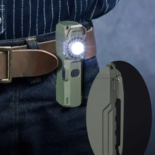 Ліхтарик-запальничка армійська MULTIFUNCTIONAL D51-COB, Запальничка на подарунок в упаковці. Колір: зелений - Зображення 4