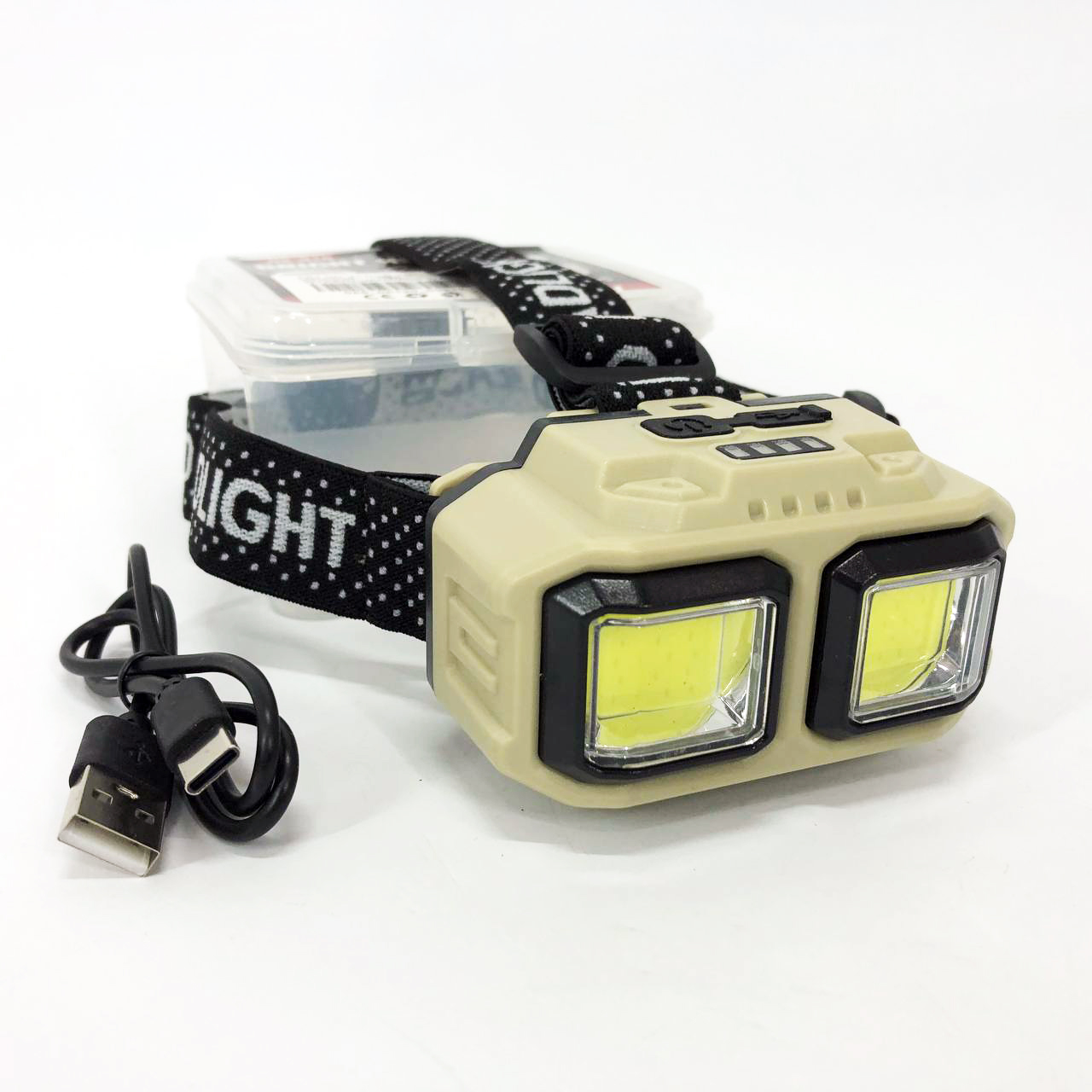 Ліхтар налобний акумуляторний Bailong HX-816 2COB(white+red) вологозахист, Ліхтар на голову для бігу - Зображення 2