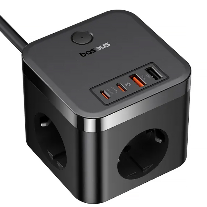 Подовжувач Baseus PowerCombo PD30W+QC3.0 (2USB-A/2C/2Socket) (1.5m) (BPS30) - Зображення 3