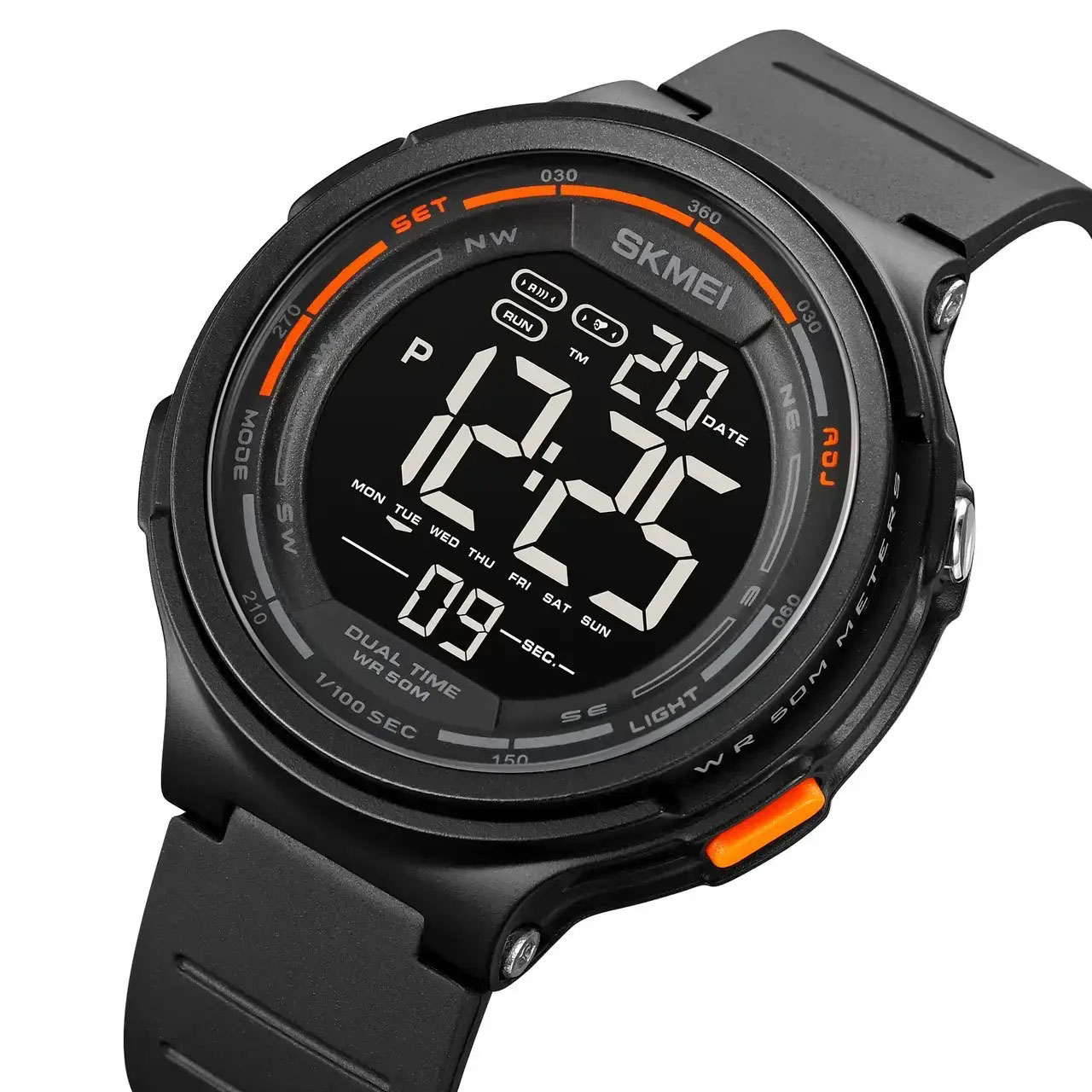 Годинники наручні чоловічі SKMEI 1841BK BLACK, для військовослужбовців, тактичні протиударні. Колір: чорний - Зображення 5